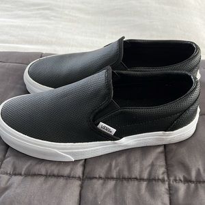 Black leather vans